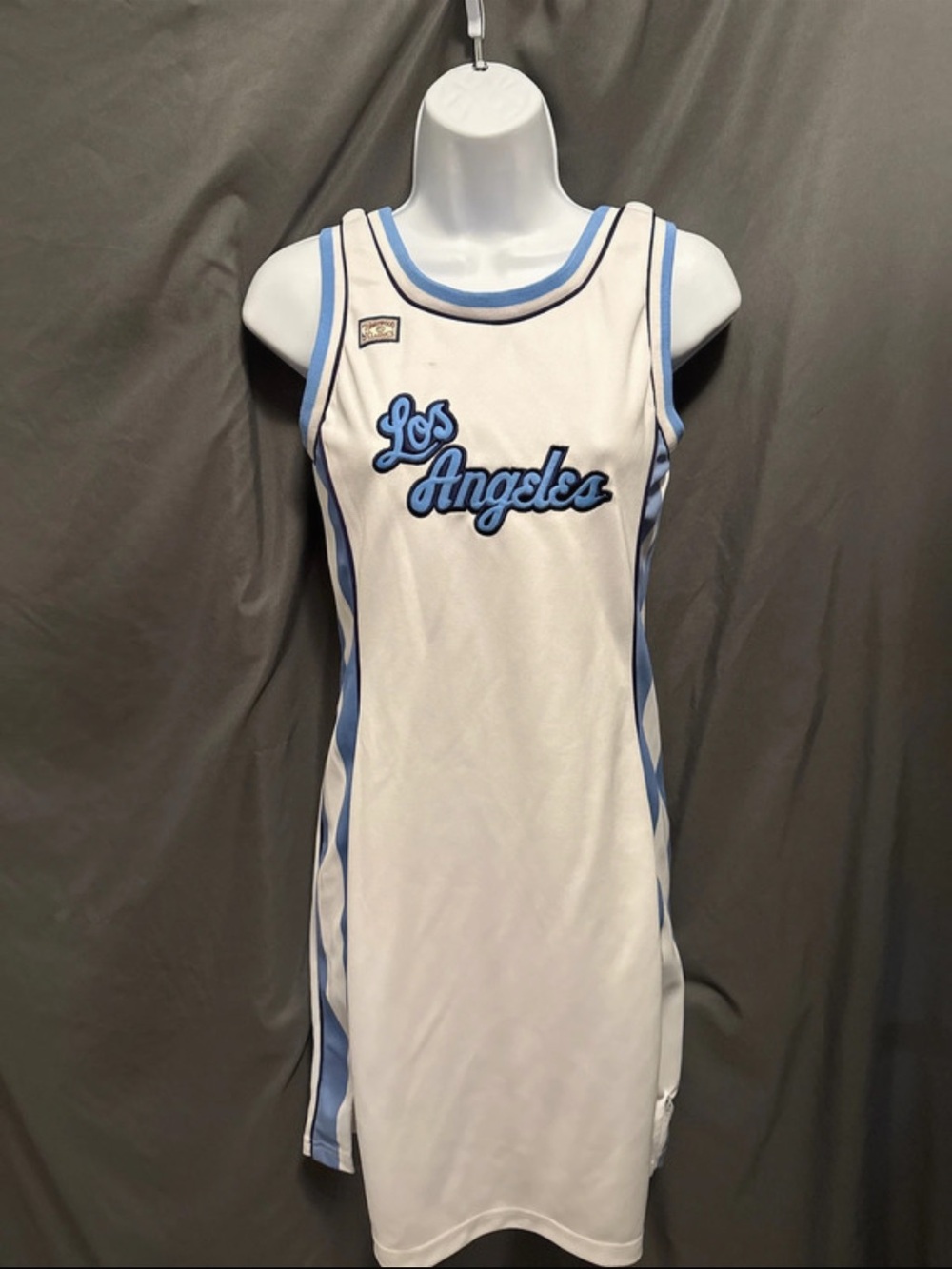 Los Angeles White & Light Blue Sleeveless Slip Dress